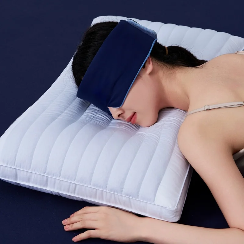 Light Blocking Sleeping Eye Mask Silky Breathable Zero Pressure Sensation Relieve Eye Fatigue Blue Double-sided Use Eye Shade