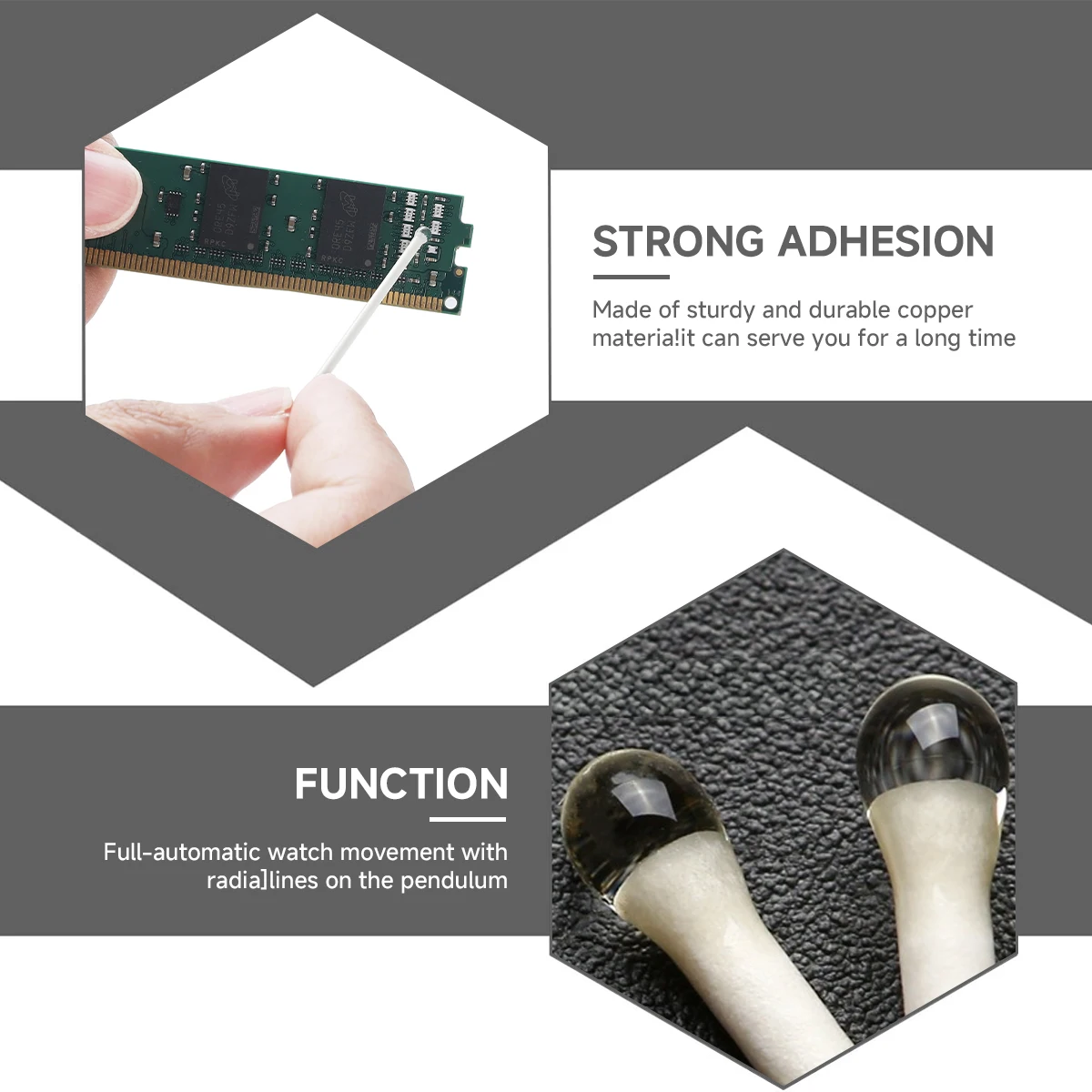2024 10PCS Watch Cleaning Swab Watch Movement Adhesive Cleaning Stick For Watchmaker Dust Cleaning Swab Adhesive Cleaning Sticks