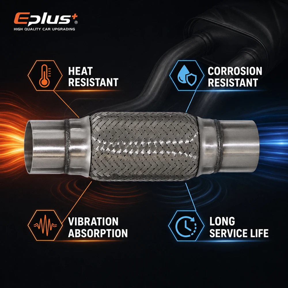 Flexibles Auspuffrohr aus Edelstahl, Auspuff-Flex-Verbinder, Schalldämpfer, flexibler Schlauch zum Schweißen und Klemmen, reduziert Vibrationen – Detail 5