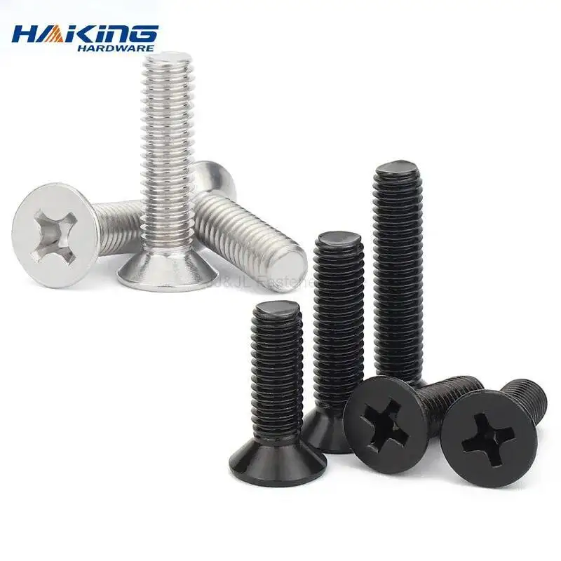 

50pcs M1 M1.2 M1.4 M1.6 M2 M2.5 M3 M4 Mini Micro Small Black 304 Stainless steel Cross Phillips Flat Countersunk Head Screw Bolt
