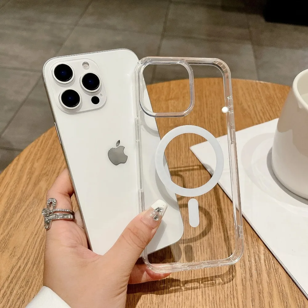 Luxuriöse Transparente Magnetische Hülle für iPhone 17 18 16 Pro Max 16 Plus für MagSafe Magnetische Hülle mit Kamera-Steuerung und Touch-Button-Abdeckung – Detail 4