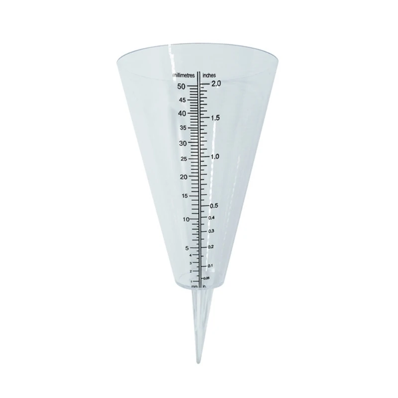 

Y3NA Clear Plastic Cone Rain Gauge Innovative Garden Rain Measurement Cup