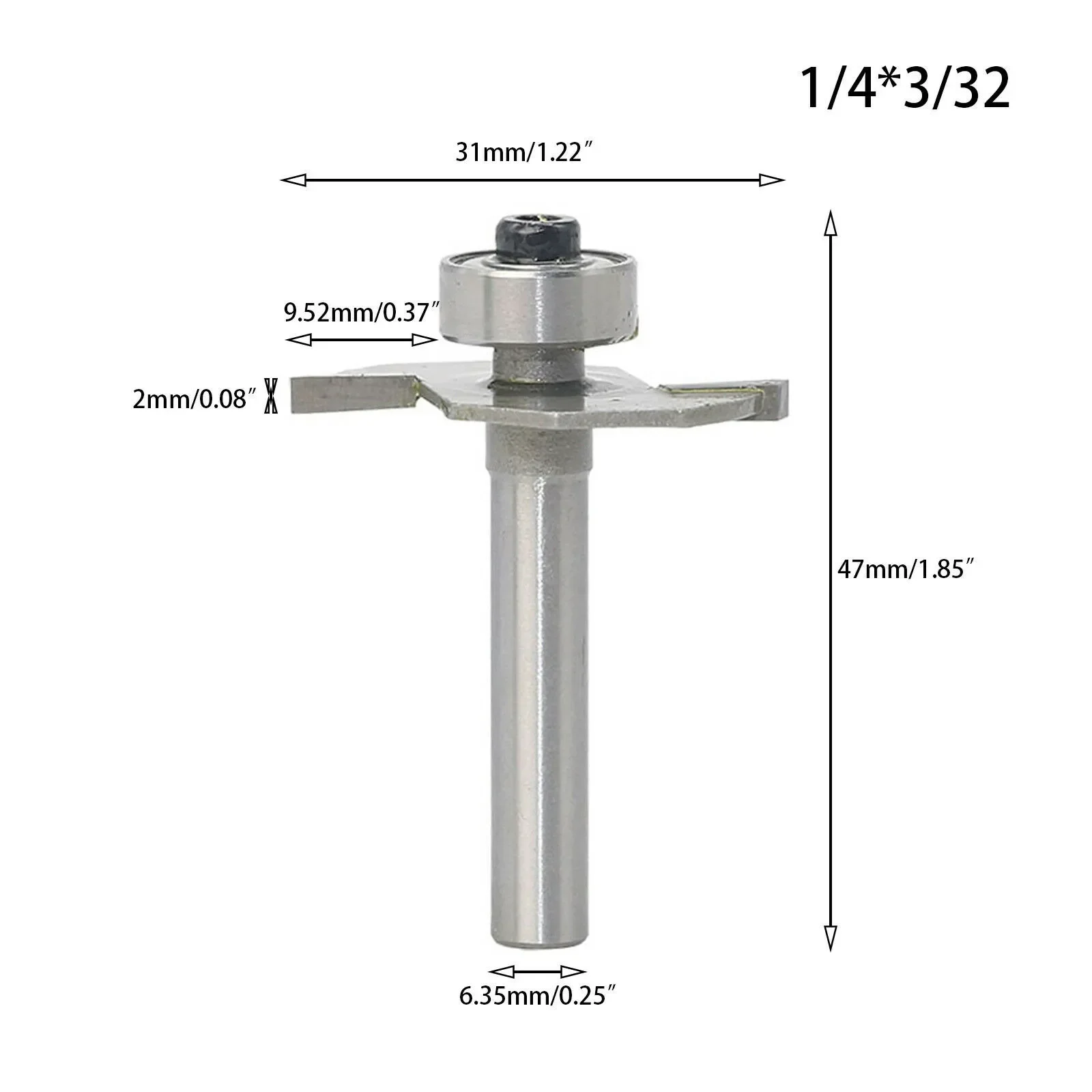 Carbide T Type Biscuit Joint Slot Cutter Jointing/Slotting Router Bit 2mm Height Cutter Wood Working Milling Cutter Hand Tool