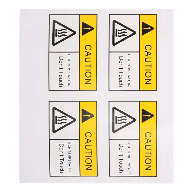 4 Pcs High Temperature Warning Label Safety Stickers Signs Hot for Radiator Caution Surface Pvc Do Not Bend Shipping