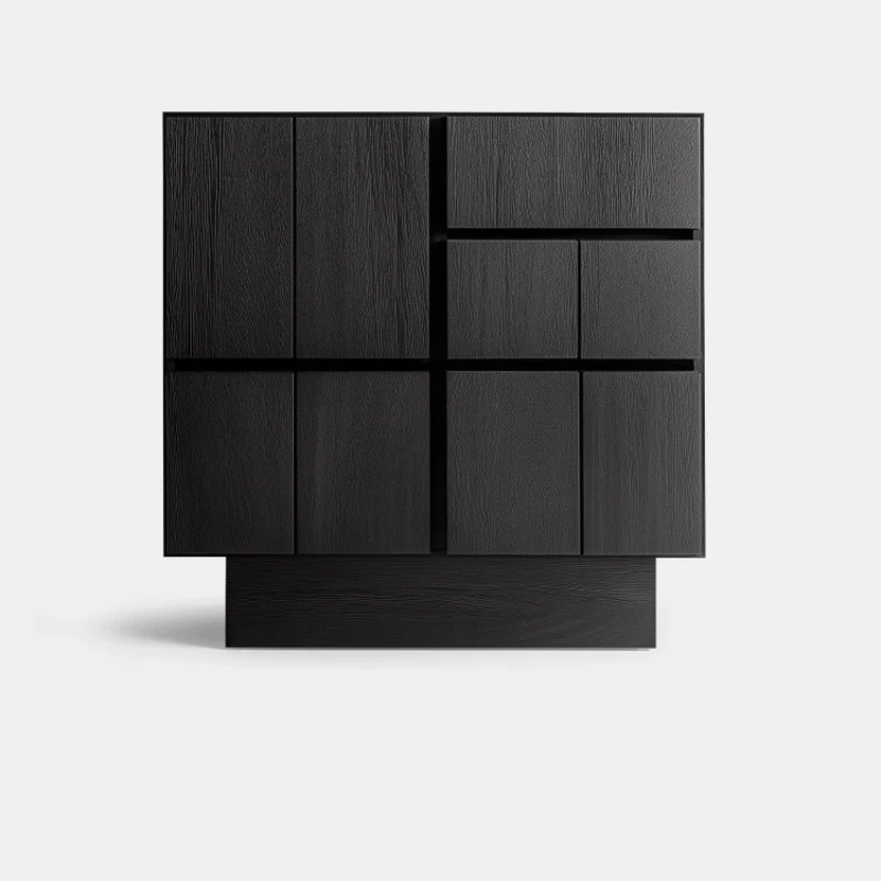 

Black solid wood chest, ash wood edge cabinet, bedroom storage cabinet