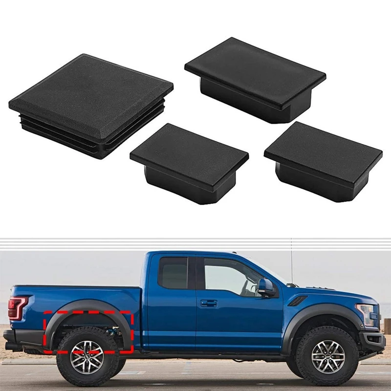 4PCS Frame Tube Hole Plug for Ford F150 F-150 Raptor 2017-2021 Rear Wheel Well Side Cover Dust protective cover Accessories