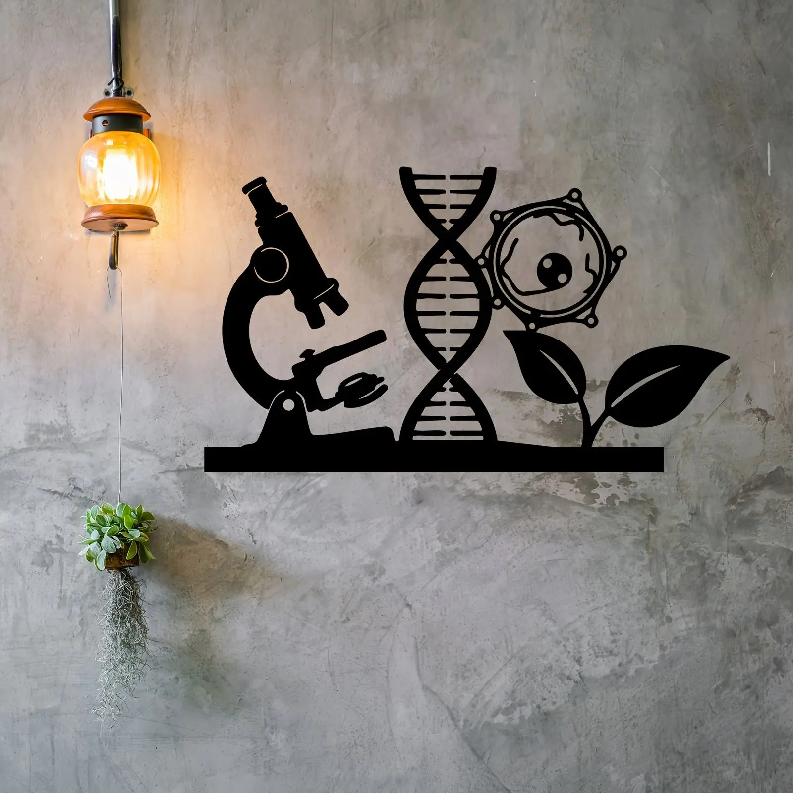 CIFBUY Metal Wall Art DNA Lab Decor Forged Iron Ornament For Laboratory Office Biologist Gift Hanging Display