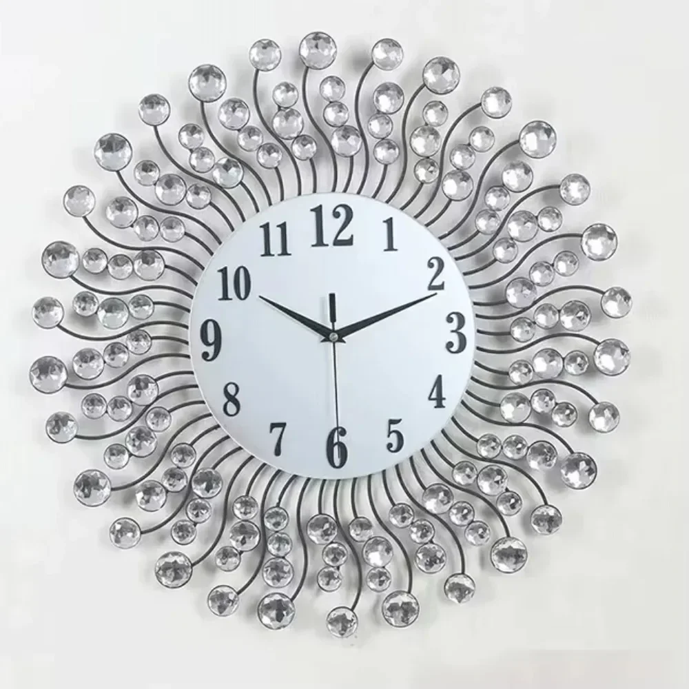 77 * 77cm top-level 3D modern luxury clock decoration office metal art