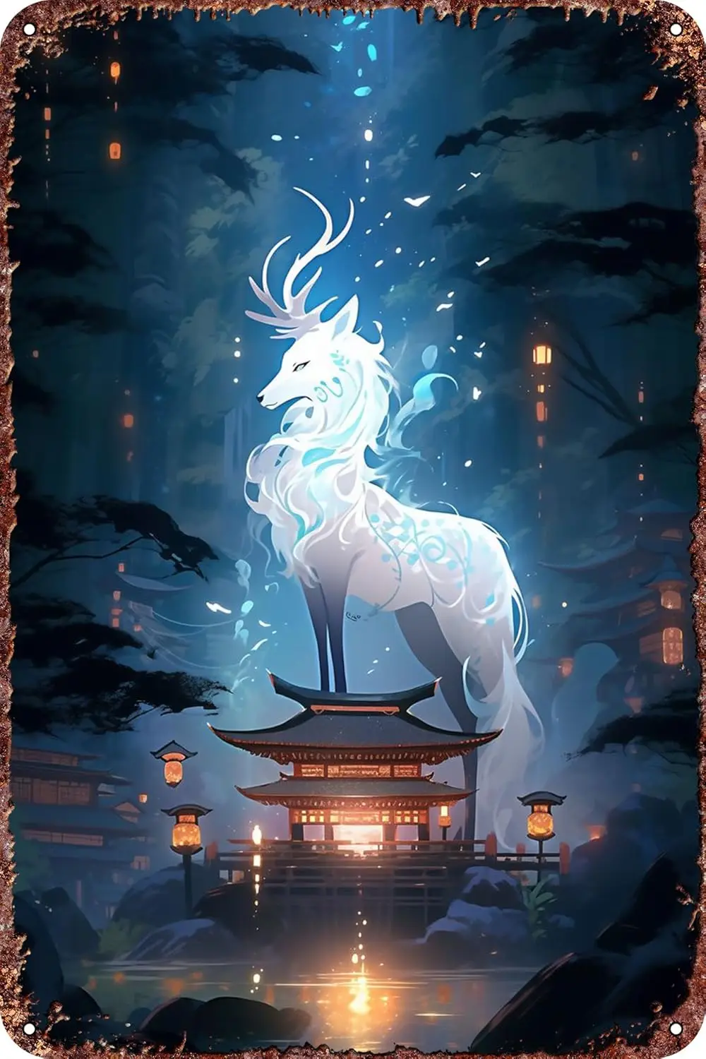 Kirin Guardian Anime Metal Tin Sign Poster Decor for Living Room Cafe Decorative Sign for Wall 12x8Inches ALI sign