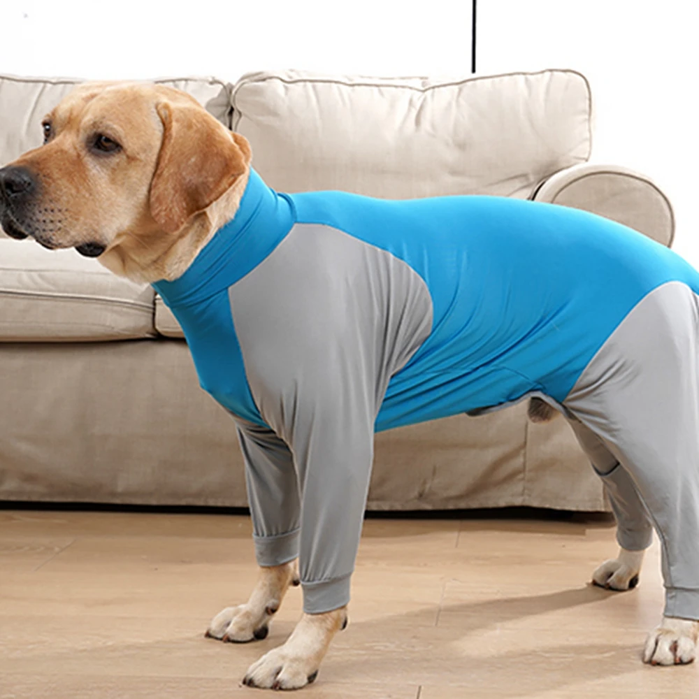 Dog Jumpsuit Operative Protection Long Sleeves Bodysuit Pet Home Wear Pajamas Soft 4 Legged Clothes for Medium Large Dogs XS-3XL