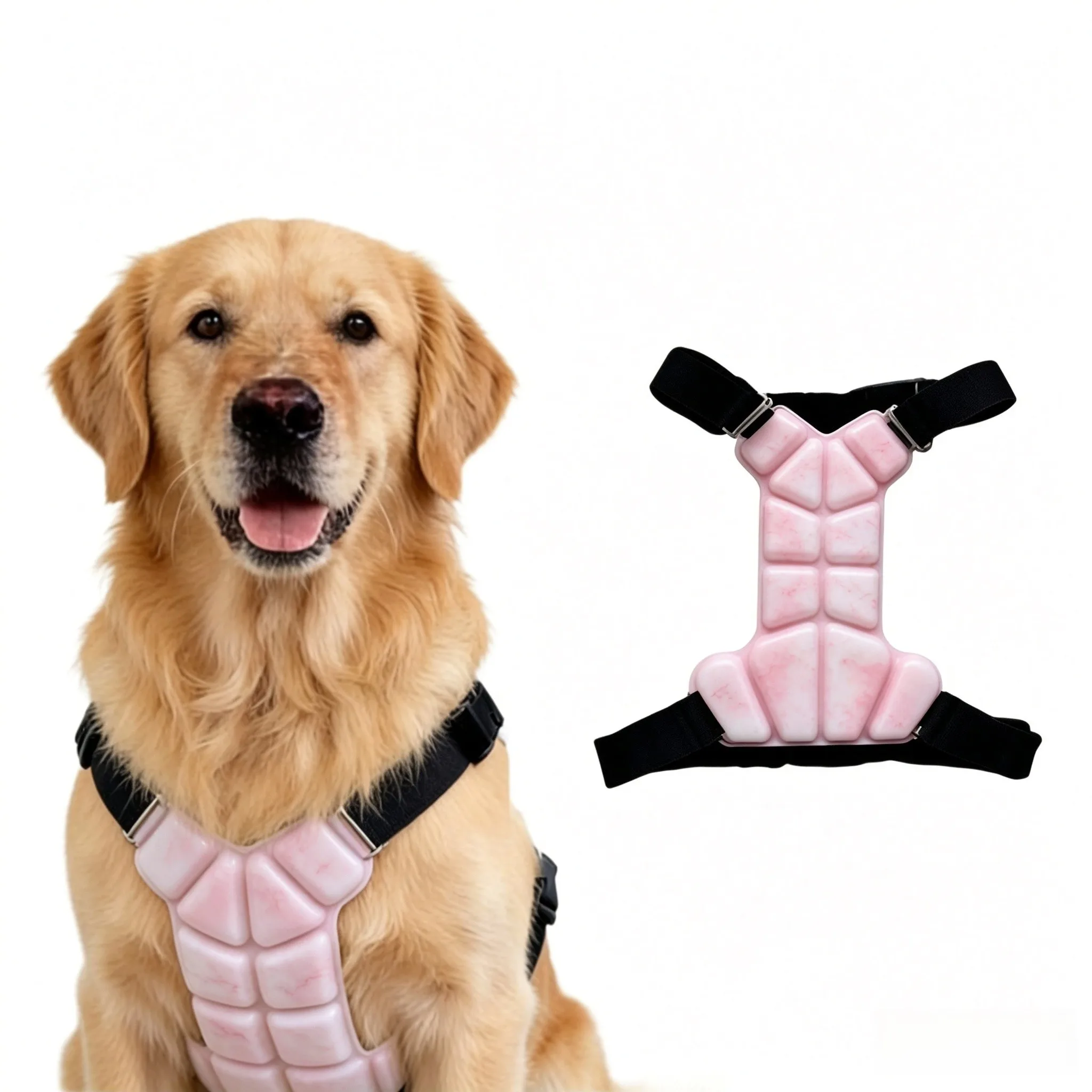 Pet Cooling Vest PCM Ice Pad Reusable Phase Change Material Adjustable Straps Breathable Waterproof For Medium Large Parts