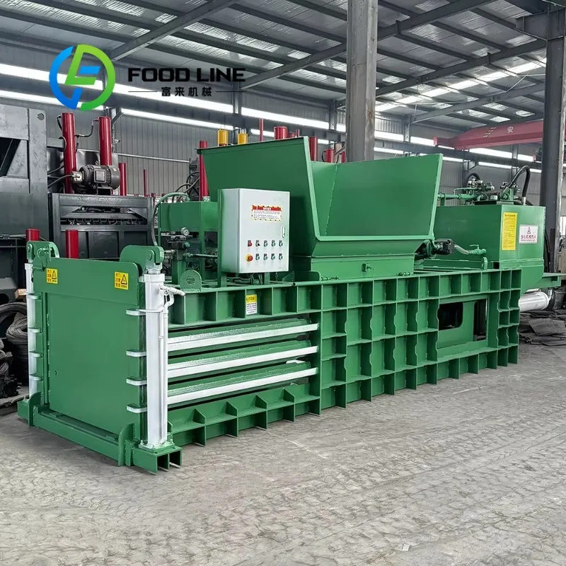 Horizontal Hydraulic Baler Wide Feeding Opening Hydraulic Baler For Bulk Cardboard Plastic Waste Fast Feeding And Compression