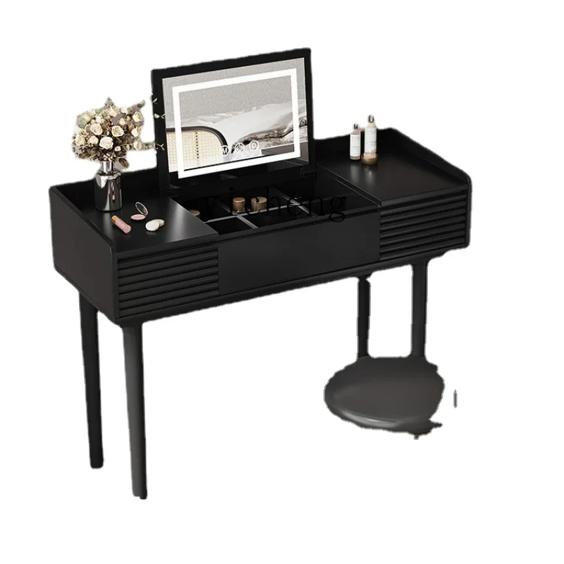 

YY Flip Dressing Table New Small Apartment Bedroom Black Minimalist Storage Makeup Table