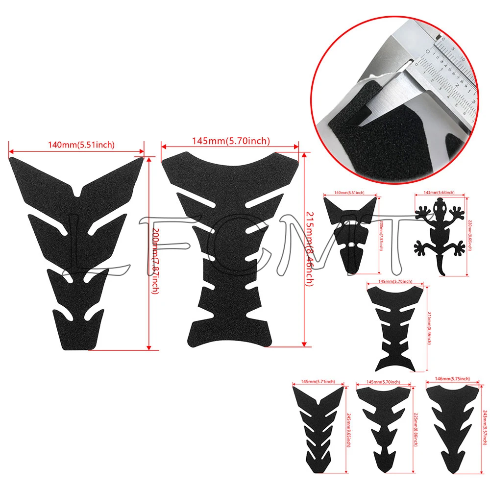 

Motorcycle Frosted Black Tank Pad Protector Sticker Decal Universal Fit for Yamaha Suzuki Kawasaki Honda Aprilia Benelli Triumph