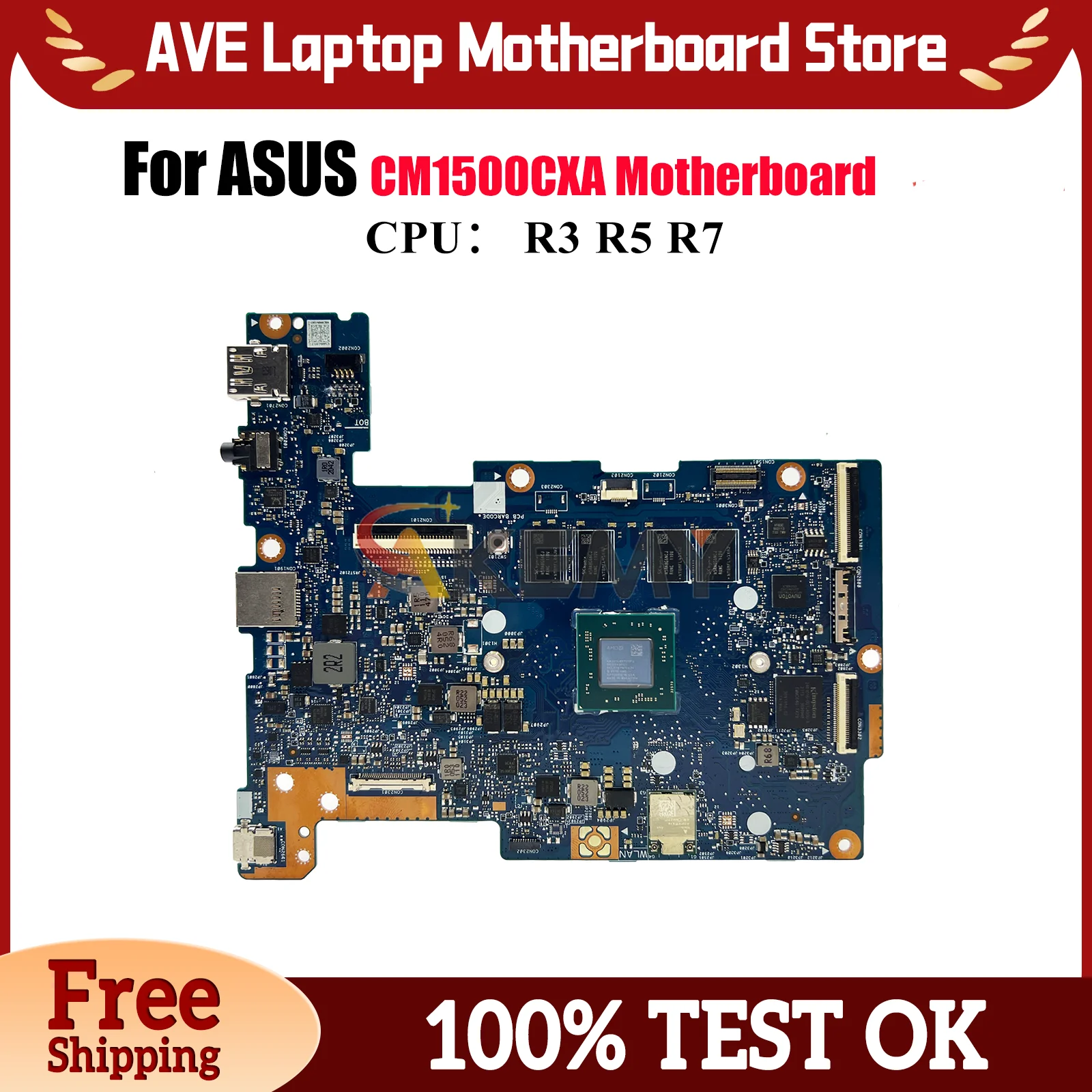 

Материнская плата для ноутбука CM1500CXA для ASUS Chromebook CM1500C CM1500CXA, материнская плата для ноутбука с процессором R3 R5 R7, 100% тестирование, ОК, быстрая доставка