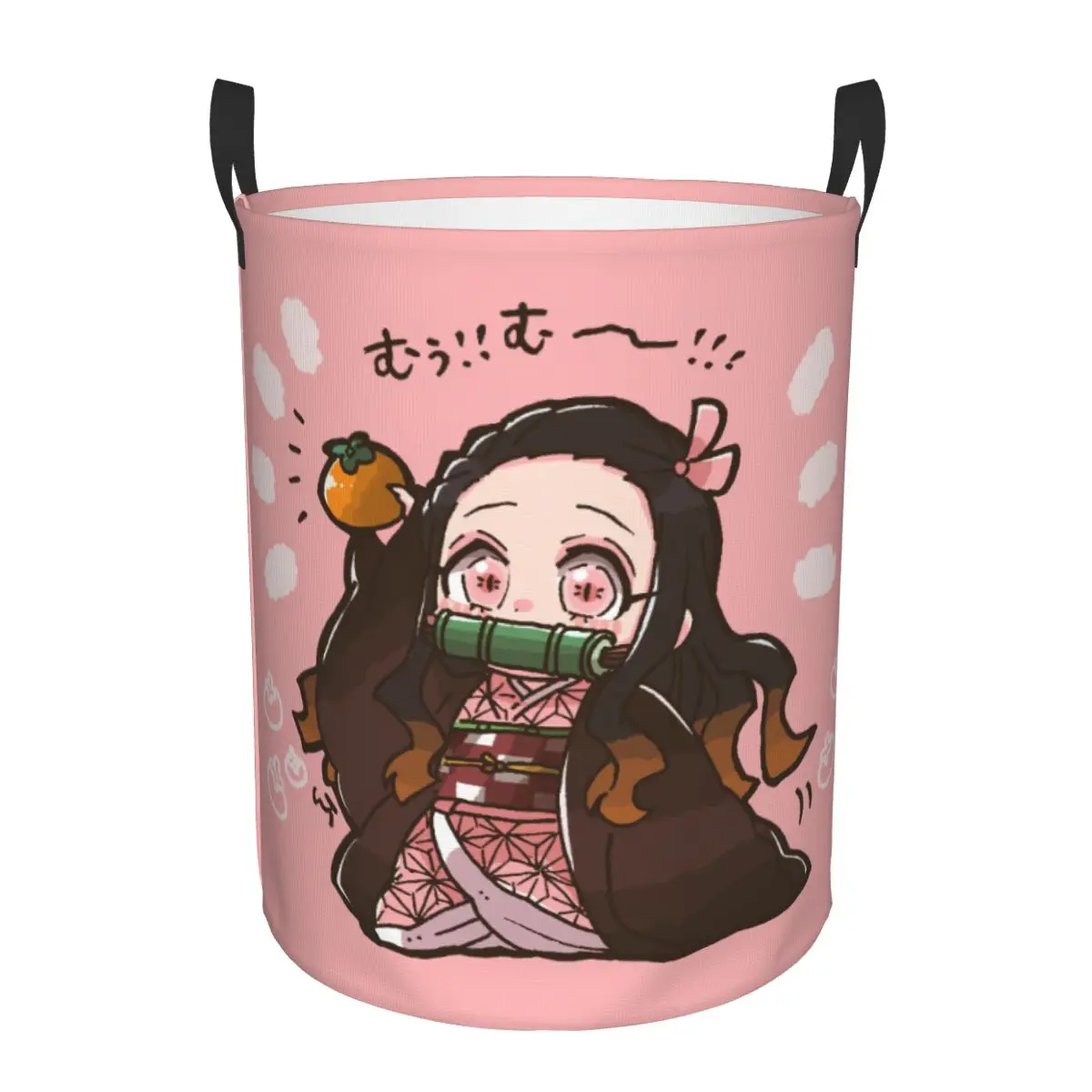Nezuko Demon Slayer Kimetsu No Yaiba Laundry Basket Blade Laundry Hamper for Household Items Bathroom Organizer Storage Bins