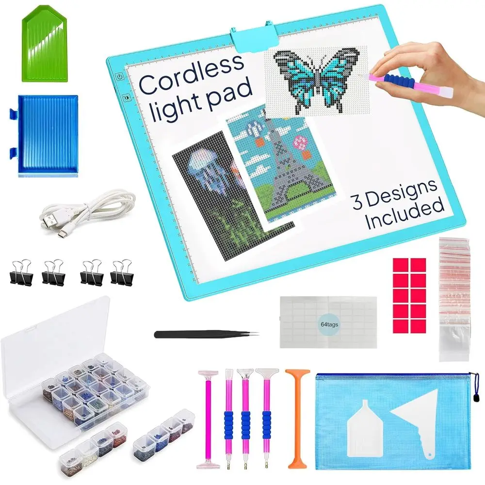 

Rechargeable A3 Light Pad or Diamond Painting & Art Projects – LED Light Board with Diamond Art Accories – Ultra-Thin & Portable