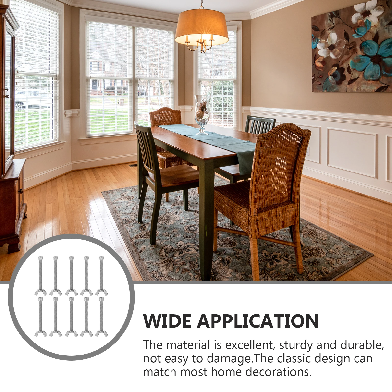 

Stainless Steel Screw Bolts Wing Nut Kit Machine Accessory Durable Fastener Set For Home Office Bedroom Decor Repair Tool