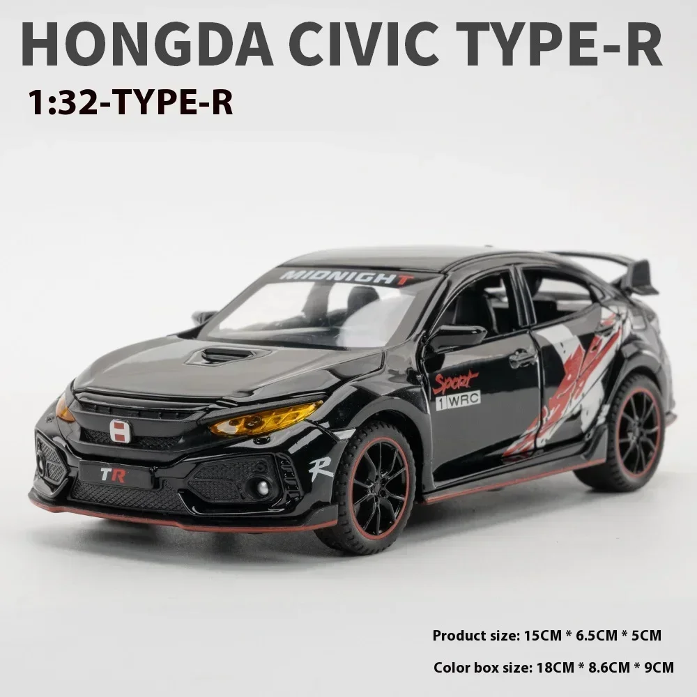 1 32 Honda Civic Type-R Super Modified Sport Car Alloy Metal Diecast Model Car Computer Desktop Ornaments Toys for Children