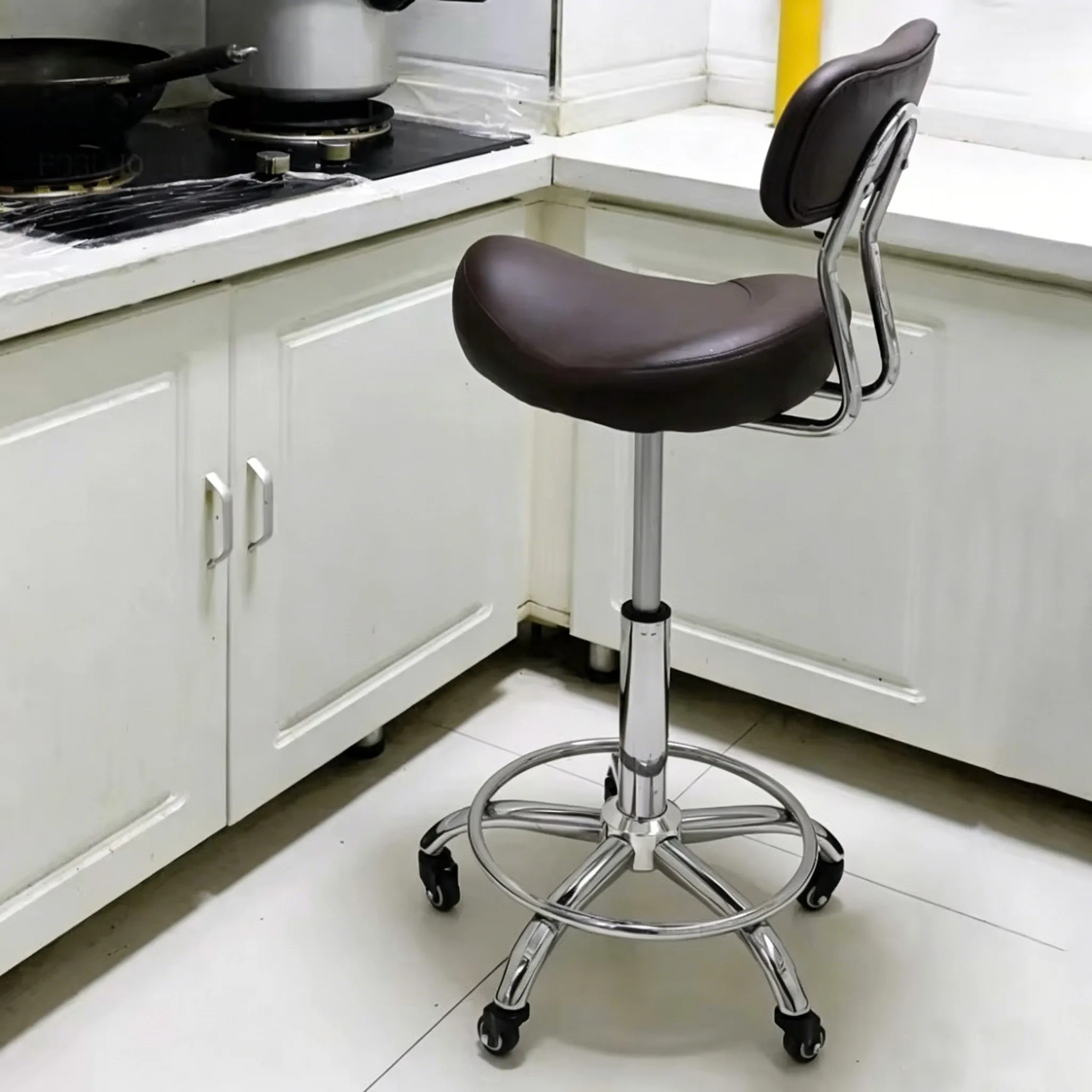 Stylist Hair Explosion-proof Barber Chairs Hotel Kitchen Lifting Rotation Chair Multifunctional Household High Stool with Wheels