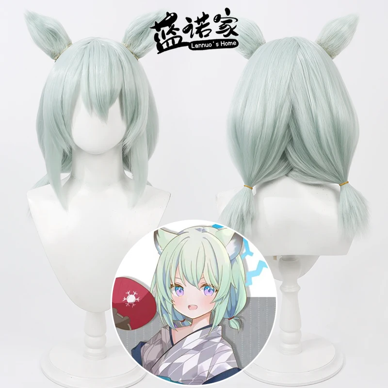 

Game Blue Archive Mayoi Shigure Cosplay Wig with Ears Heat Resistant Synthetic Hair Halloween Role Play Party + Wig Cap