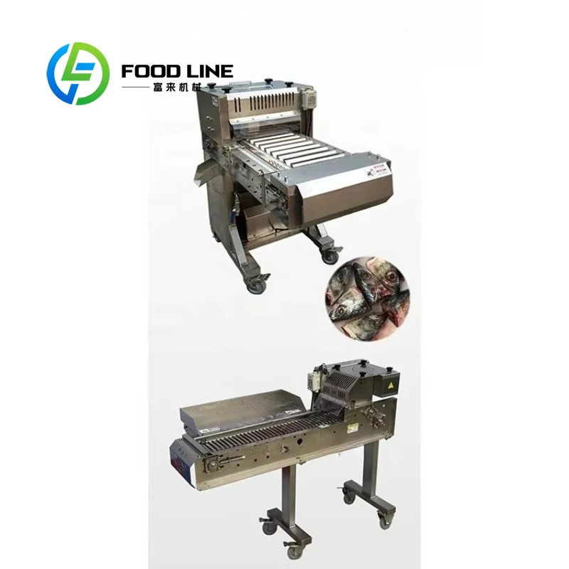 FCM 618 Vertical Bevel Angle Fish Head Cutting Machine Commercial Fish Processing Plant Seafood Cutting Equipment