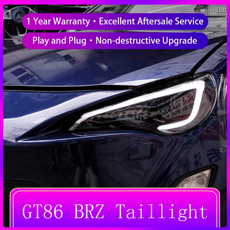 2 PCS Auto Lights For Toyota GT86 BRZ 2012-2020 Front Lamp Modified DRL Headlight Dynamic LED Projector Lens Tool Accessories