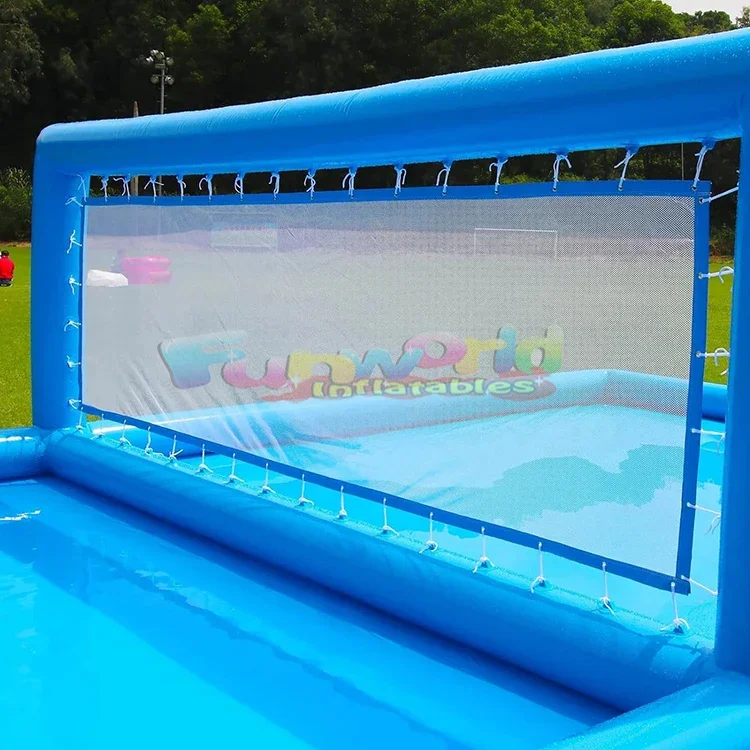 Summer outdoor sport water park game volleyball swimming pool inflatable giant volleyball water inflatable court