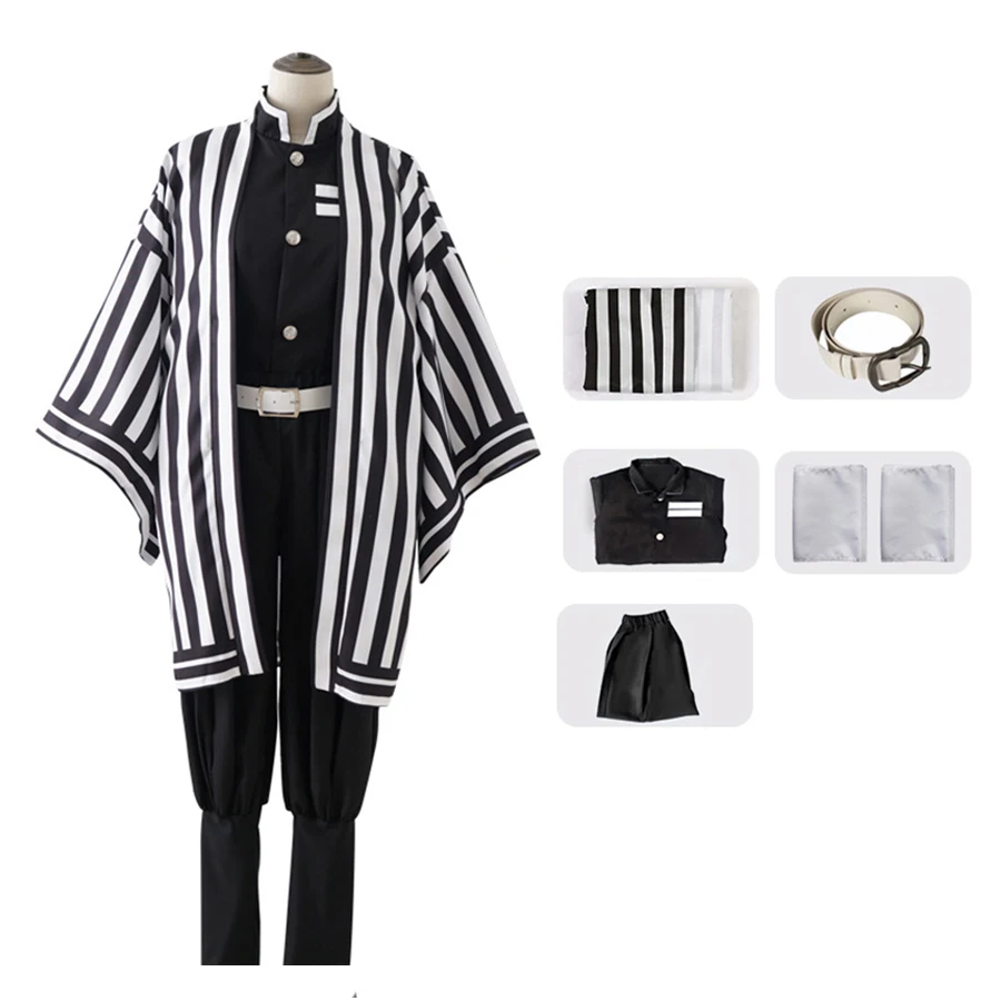 Anime Dämonen töter Cosplay Kimetsu kein Yaiba Iguro Obanai Cosplay Kostüm Kimono Uniform Perücke Halloween Party Outfit für Männer Frauen