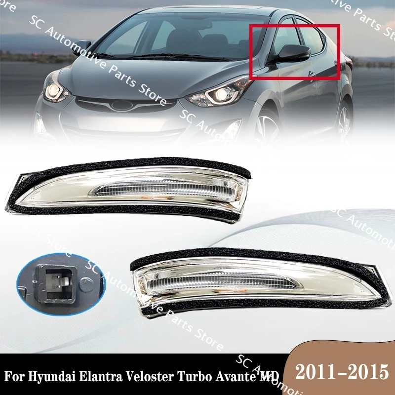 For Hyundai Elantra Veloster Turbo Avante MD 2011 2012 2013 2014 2015 Car Rearview Side Mirror Glass Turn Signal Lamp Light