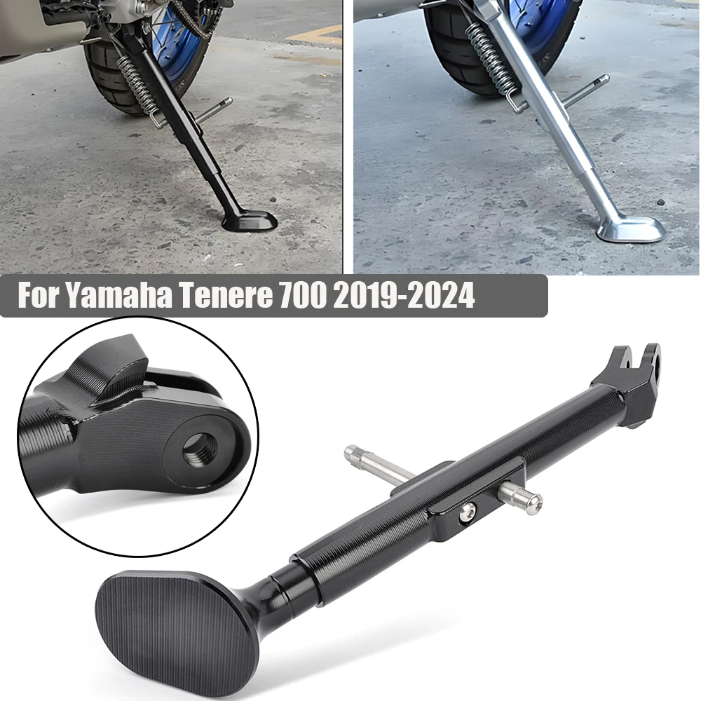 

For Yamaha Tenere 700 CNC Aluminum Kickstand Foot Side Stand Support Extention Tenere700 2019 2020 2021 2022 2023 2024