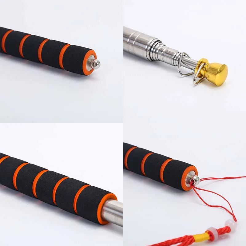 Golden Pole Head Thicker Model Guide Flagpole Sponge Cover Outdoor Coach Retractable Whip Outdoor Stainless Steel Baton