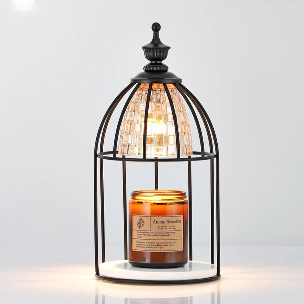 Candle Warmer Lamp with 2 Bulbs Cage Shape Aroma Wax Melting Lamp for Scented Candles Home Decor Candle Warmer Candle Lamp