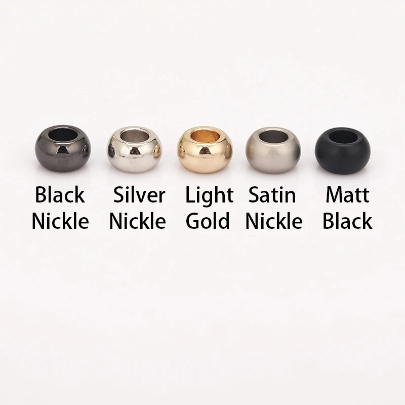 100Pcs/Lot Small Metal Alloy Hoodie/Pants Drawstring Rope Stoppers Bell Cord End Lock for 5mm Cord String Black/Nickle/Gold 012