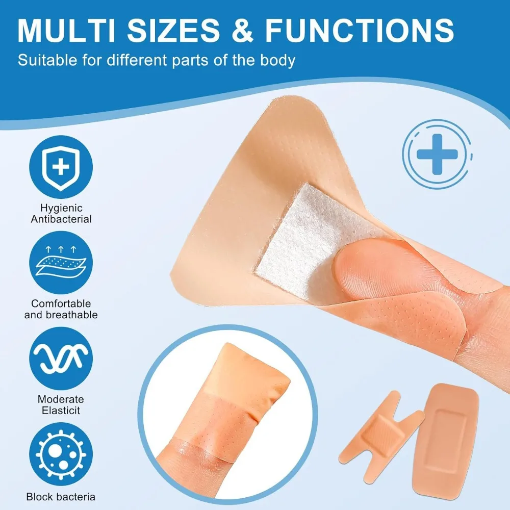 

50Pcs/Set PE Breathable Band Aid Wound Dressing Patch Tape for First Aid Strips Finger Plasters Adhesive Bandages