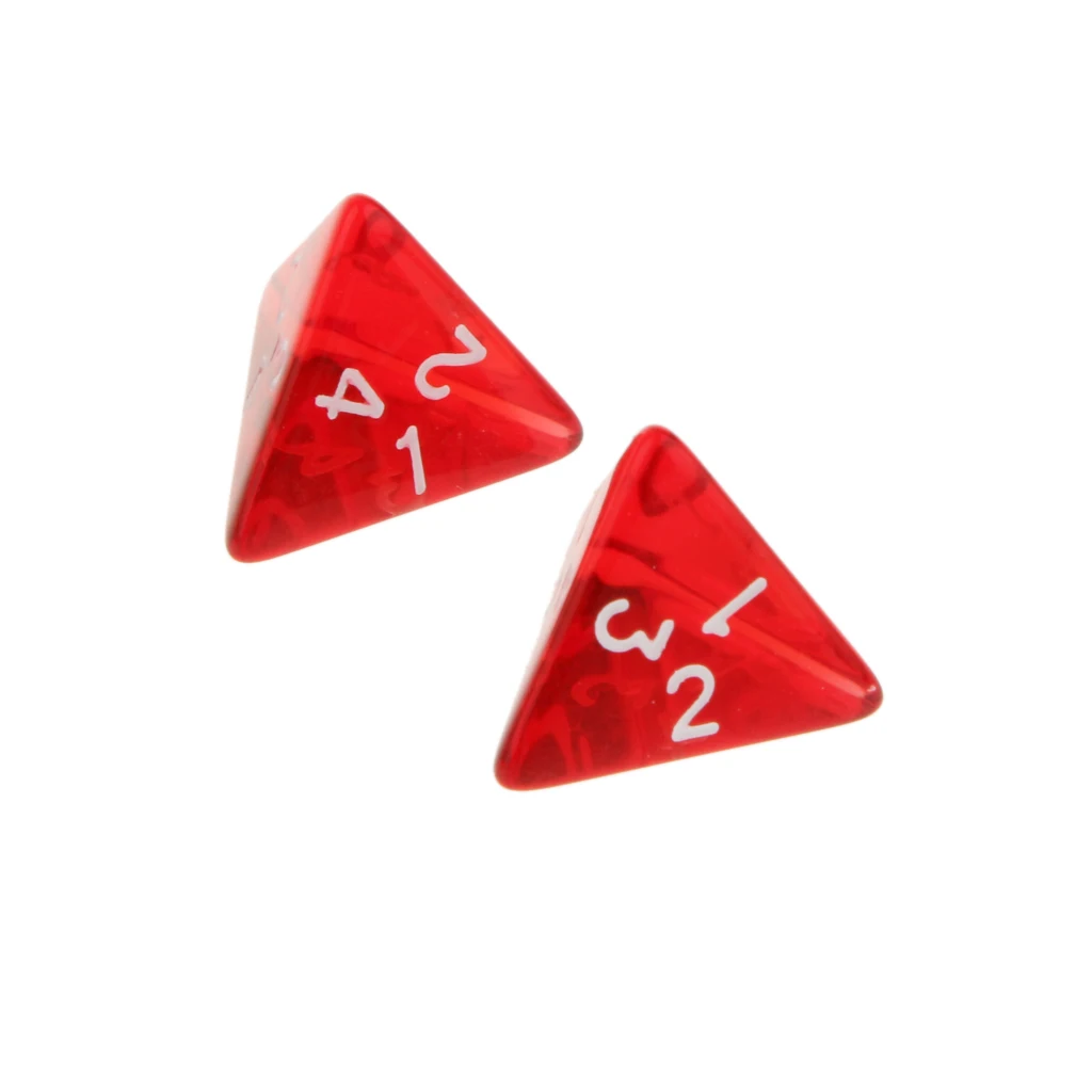 20Pcs Red Gem Polyhedral Dices Set D4 Die Four-sided Dice Multi-sided Dices for RPG TRPG Role Playing Table Board Games