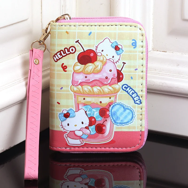 Bonito dos desenhos animados hellos kittys kuromis bolsa com slot para cartão grande capacidade multi-cartão moeda bolsa feminina presente das crianças