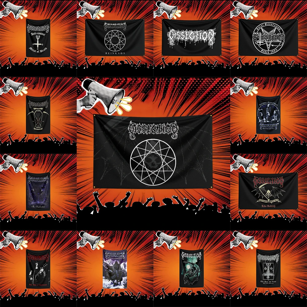 Dissection Inspired Rock Music Flag 3x5 FT Polyester Banner For Bedroom Wall Decor Music Fans Gift