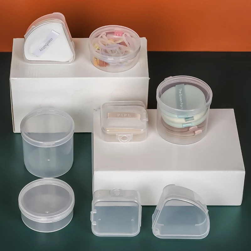 Mini Boxes Storage Case Round Clear Plastic Jewelry Container Packaging Box for Earrings Rings Beads Collecting Small Items