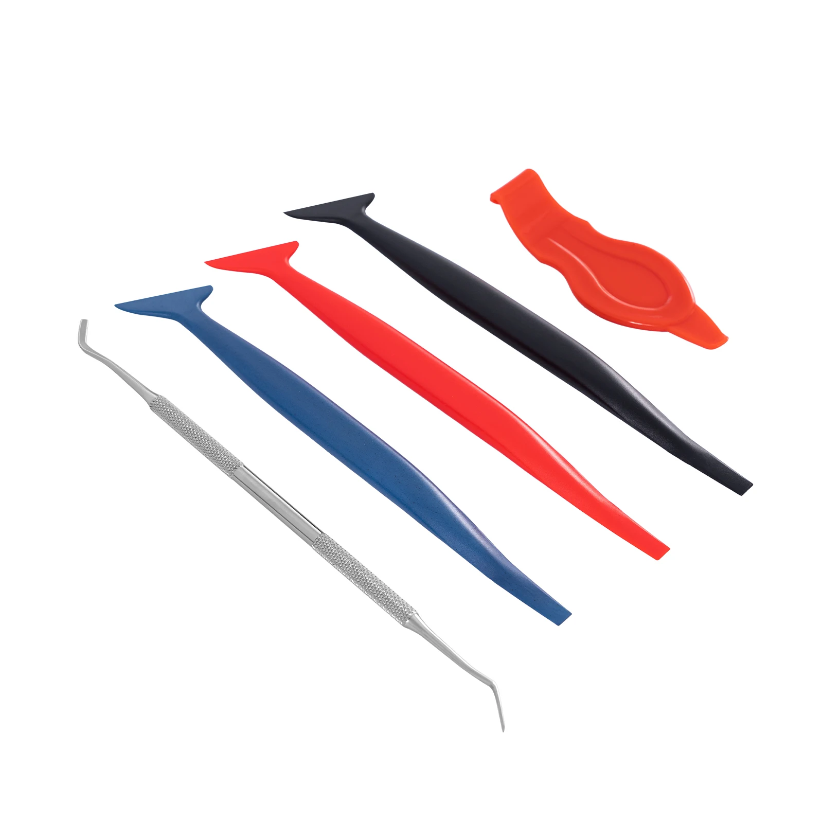 

5Pcs Car Wrap Tool Kit Flexible Micro Stick Corner Squeegee Curves Slot Tint Tucking Tool With Different Hardness Squeegee Set
