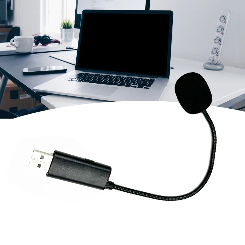 

USB-микрофон Всенаправленный USB-микрофон для игр, чата, универсальный микрофон для ноутбука и ПК с переключателями 896C