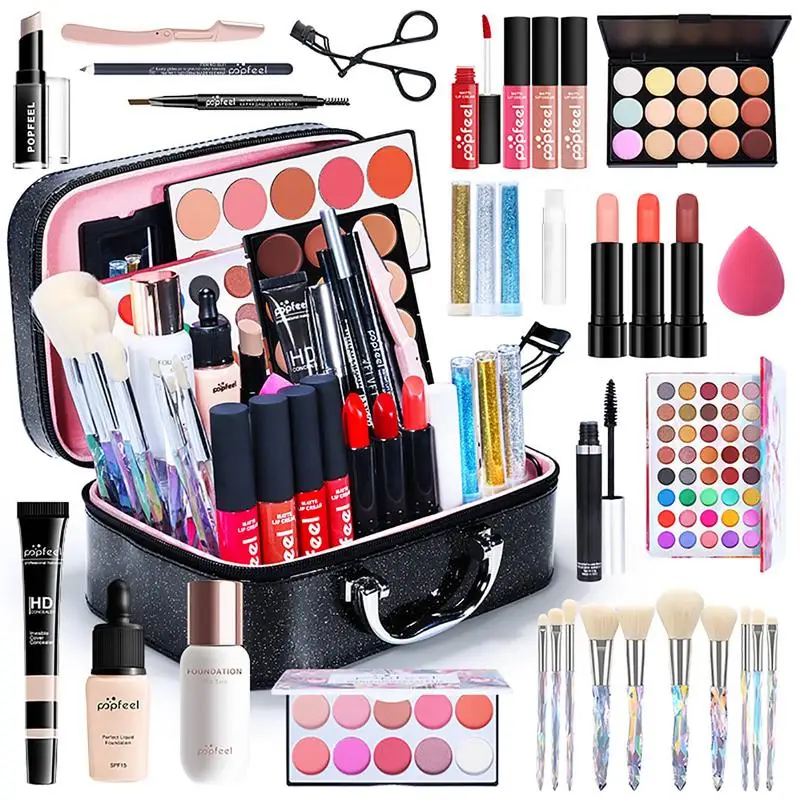 NEW Make Up Sets Eyeshadow Lipstick Eyebrow Concealer Powder Brush Complete Cosmetics Kit For Female Beginner Student Full Set