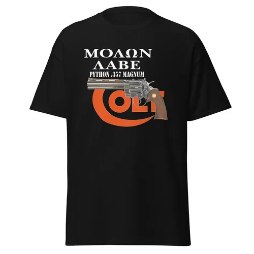 Colt Python .357 Magnum, camiseta clásica para hombre Molon Labe Spartan Warrior