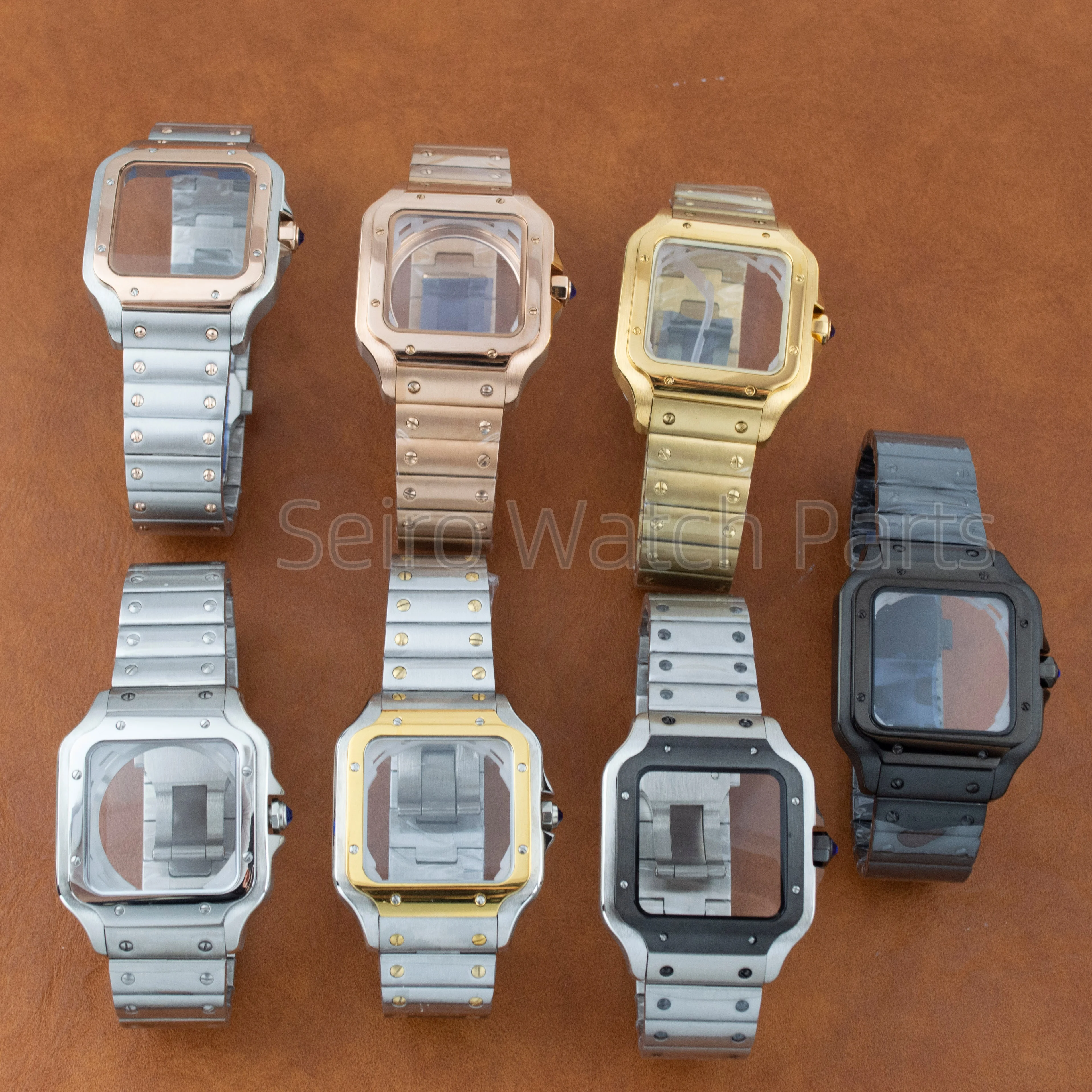 

38mm Square Watch Case Stainless Steel Santo Case Strap NH35 Modification Parts Mod Accessories NH36 NH35 Movement Watch Case