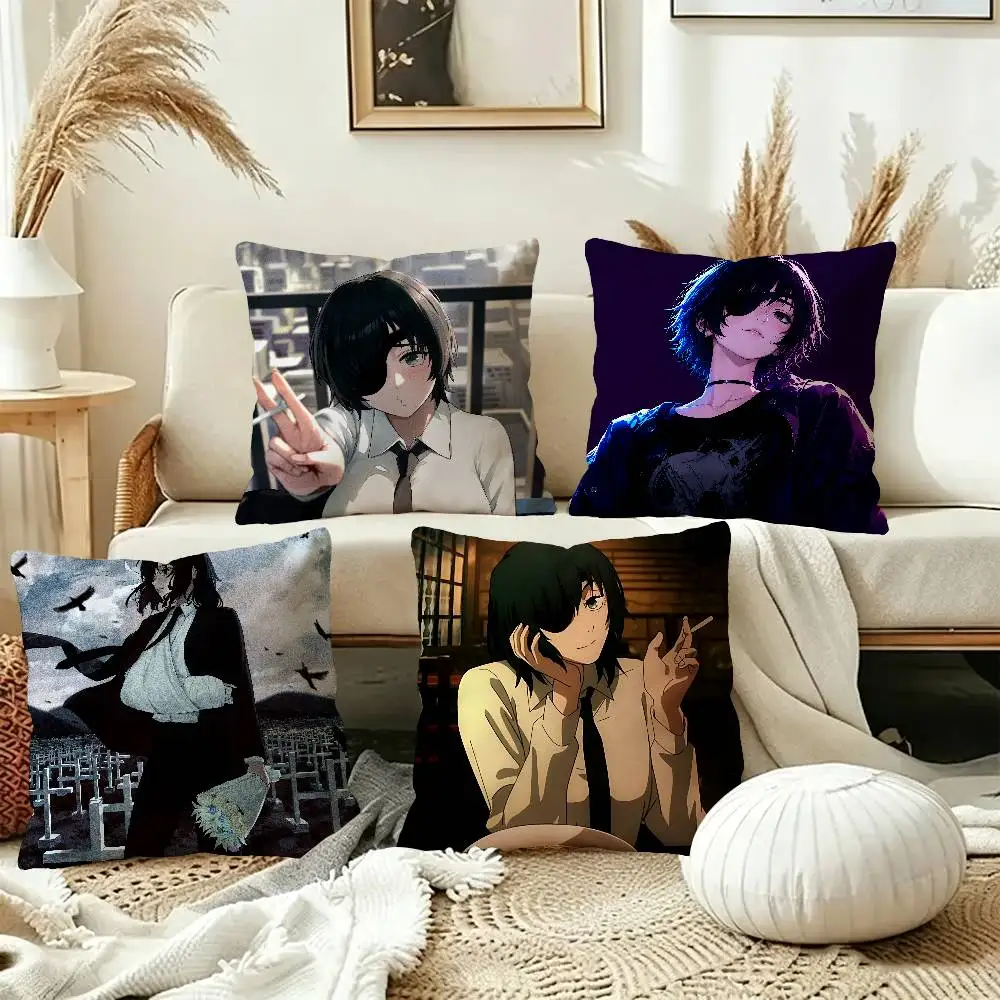 Chainsaw Man Himeno Pillow Anime Pillow Sofa Bed Head Pillow Cover Cushion Cover 45x45 cm Fashion