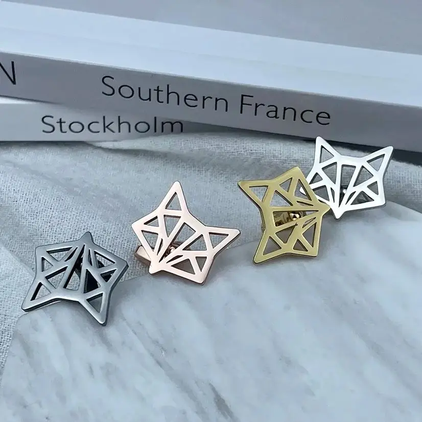 

Unique Cufflinks for Men Fox French Shirt Cufflink Silvery High Quality Stainless Steel Jewelry Men's Birthday Gifts Wholesale