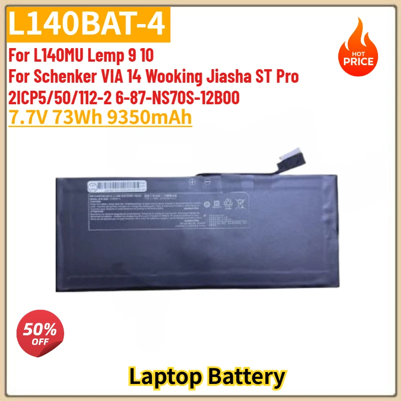 

Аккумулятор для ноутбука L140BAT-4 высокого качества, 7.7V 73Wh 9350mAh, для Schenker VIA 14, Wooking Jiasha ST Pro и L140MU Lemp 9 10, абсолютно новый