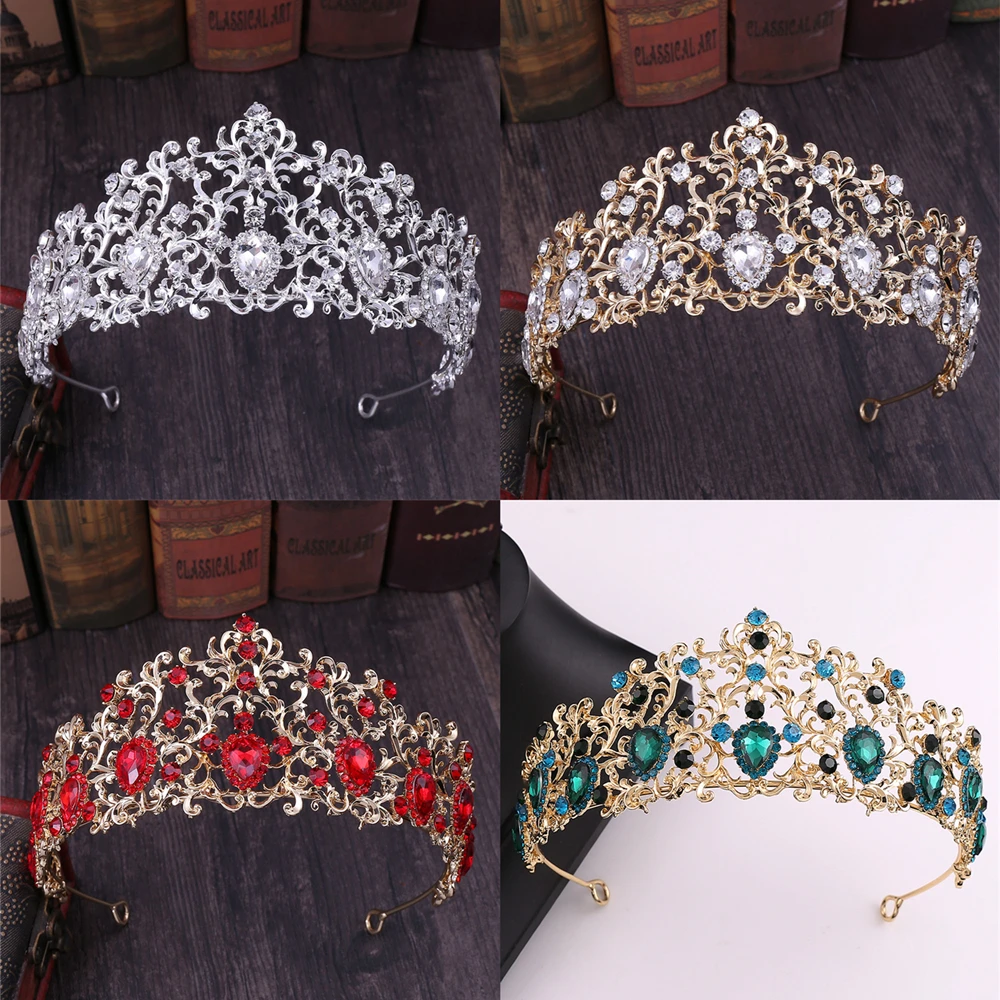 

Baroque Crystal Bridal Tiaras And Crowns Rhinestone Prom Queen Diadem Women Bridal Wedding Hair Accessories Jewelry Crown Tiara