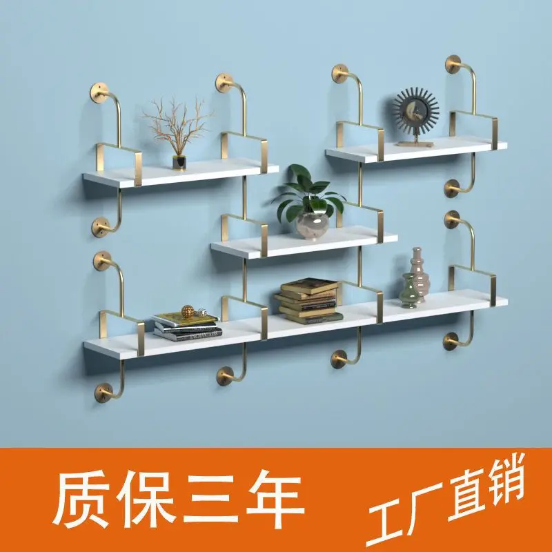 Wrought iron wall hanging, wall storage racks, kitchen living room bookshelves, flower racks, multi-layer linear partitions