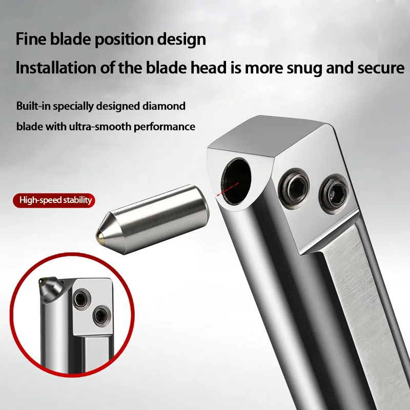 Inner hole mirror surface rolling cutter processing knife handle and knife head with precise anti-vibration CNC diamond